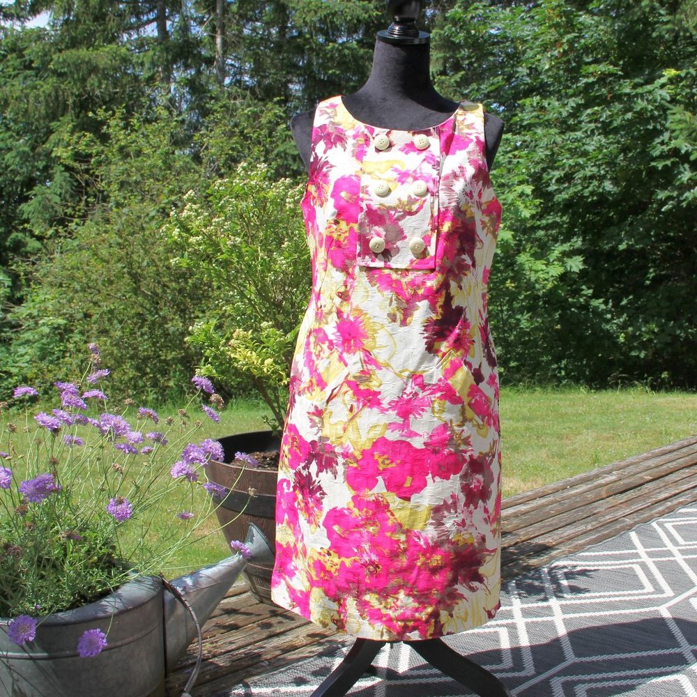 Floral Sleeveless Sheath Dress by Willi Smith with Pockets